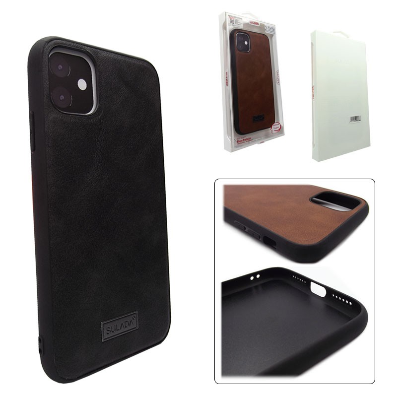 Чехол кожаный Sulada для Apple iPhone 11 Pro Max, черный